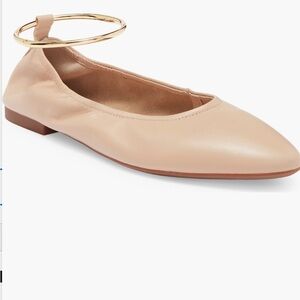 Jeffrey Campbell Nude Flats with Gold Ankle Strap